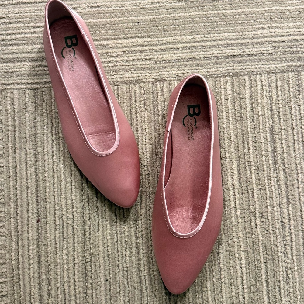 BC Footwear Georgette Pink Satin Ballet Flats - Picture 4 of 8